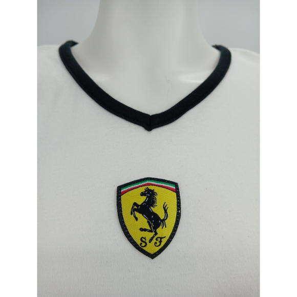 Vintage Ferrari Womens Baby Tee T-Shirt Y2K Official Licensed Product Cotton - Picture 2 of 10